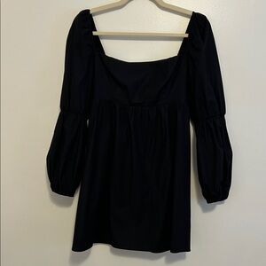 Reformation Black Mini Dress with Square Neck